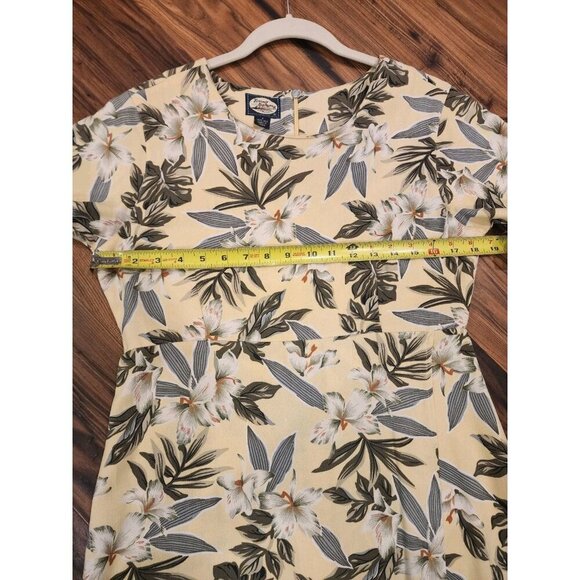Tommy Bahama 100% Silk Maxi Dress Sz 8 Wrap Skirt Yellow Tropical Floral - Picture 11 of 12